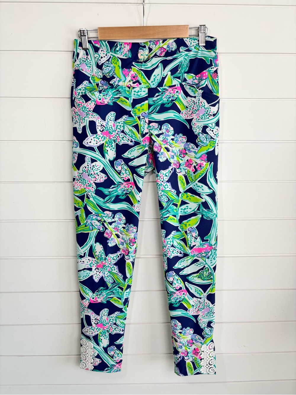 Lilly Pulitzer Luxletic UPF 50+ Corso Golf Pant Womens Talk Birdie To Me  Size L